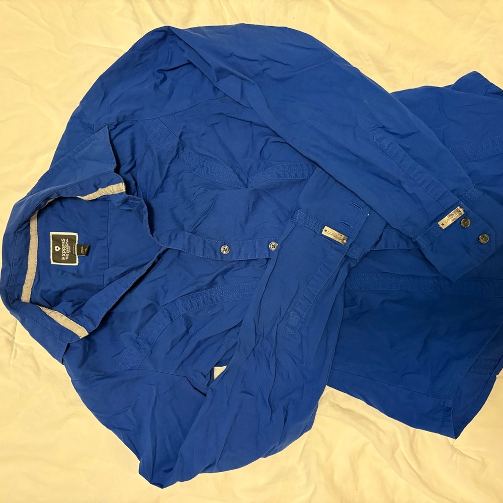 Express Women's Royal Blue Button Down Shirt